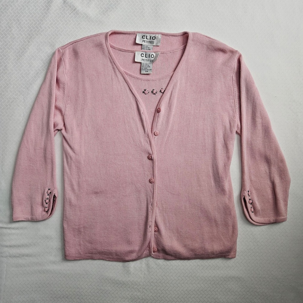 Vintage Cardigan 2 piece Cardigan Set Women PM Silk Cotton Coquette Soft Girl